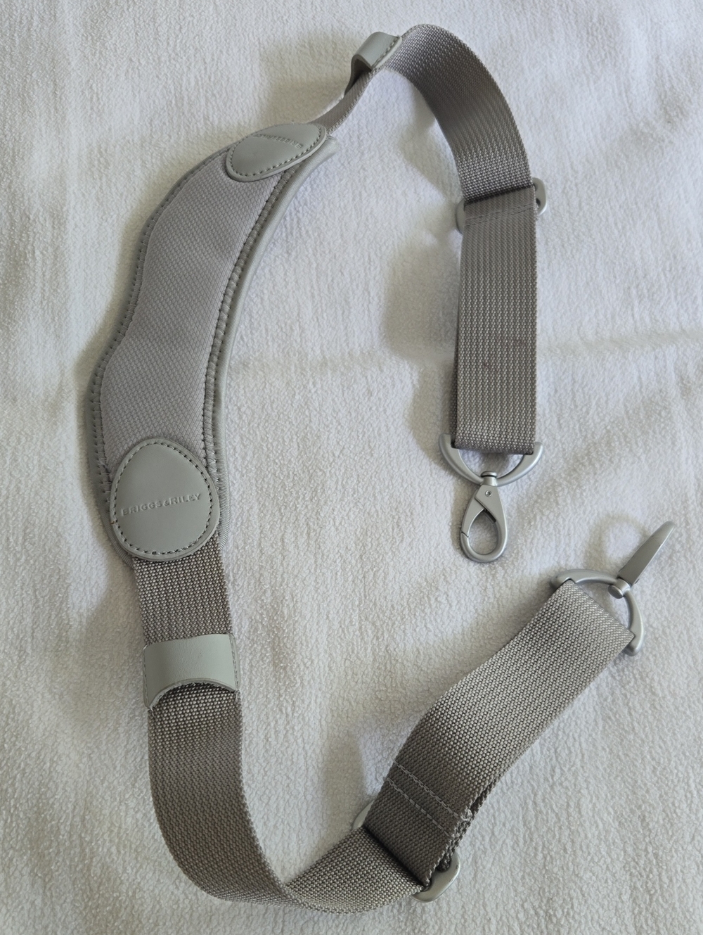 Briggs & Riley Light Gray Padded Messenger Bag Strap